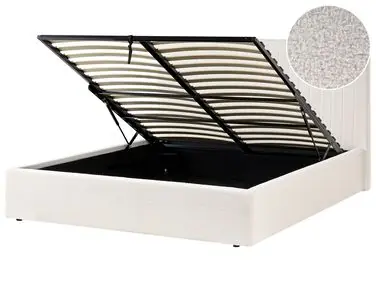 Ottoman Bed VION Boucle Off-White 160 x 200 cm (EU King Size)