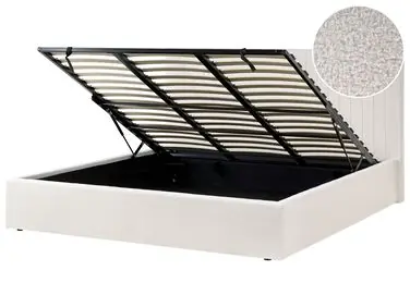 Ottoman Bed VION Boucle Off-White 180 x 200 cm (EU Super King)