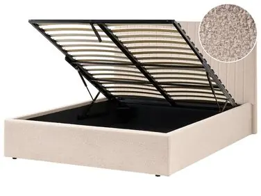 Ottoman Bed VION Boucle Beige 140 x 200 cm (EU Double) - Bedroom