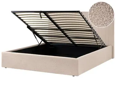 Ottoman Bed VION Boucle Beige 160 x 200 cm (EU King Size) - Bedroom