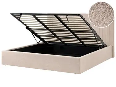 Ottoman Bed VION Boucle Beige 180 x 200 cm (EU Super King) - Bedroom