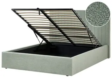 Ottoman Bed VION Boucle Green 140 x 200 cm (EU Double) - Bedroom