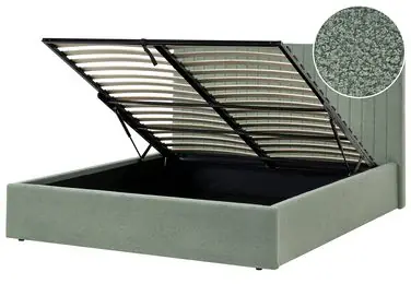 Ottoman Bed VION Boucle Green 160 x 200 cm (EU King Size) - Bedroom
