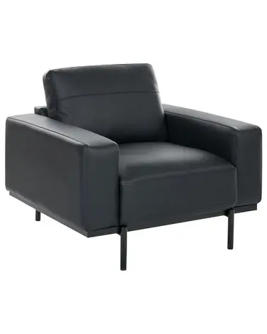 Armchair SOVIK Faux Leather Black - Living Room