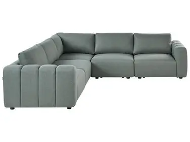 Sofá modular esquinero 5 plazas KIVVIK Derecha Verde Tela - Sala de estar
