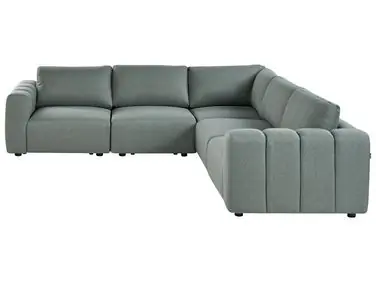 Sofá modular esquinero 5 plazas KIVVIK Izquierda Verde Tela - Sala de estar