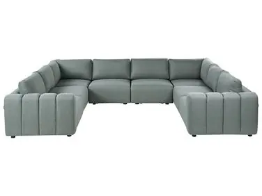 Sofá modular en forma de U 8 plazas KIVVIK Verde Tela - Sala de estar