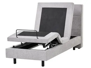 Adjustable Bed Fabric VICEROY 80 x 200 cm (EU Small Single) Light Grey - Bedroom
