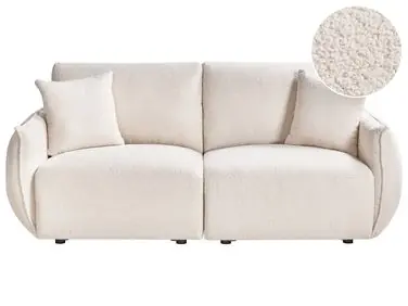 Sofá modular 2 plazas MESNALI Blanco crema Bouclé - Sala de estar