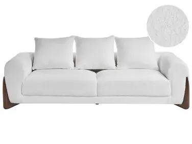 Sofa 3 Seater VINLIDEN Boucle White - Living Room