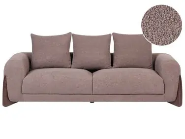 Sofa 3 Seater VINLIDEN Boucle Brown - Living Room