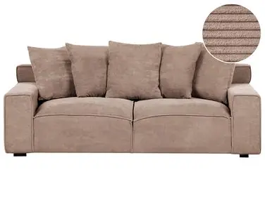 Sofa 3 Seater VISKAN Corduroy Sand Beige - Living Room