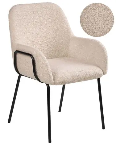 Silla de comedor ALGONA Bouclé Beige claro