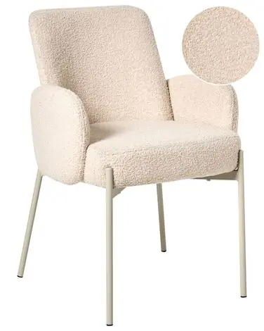 Silla de comedor MAGEE Bouclé Beige claro