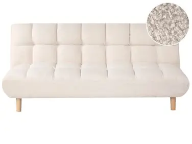 Sofa Bed 2 Seater RISOR Boucle Off-White