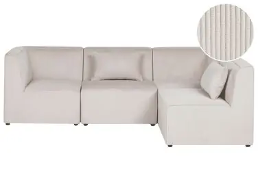 Sofá modular esquinero 4 plazas LEMVIG Izquierda Beige Pana - Sala de estar