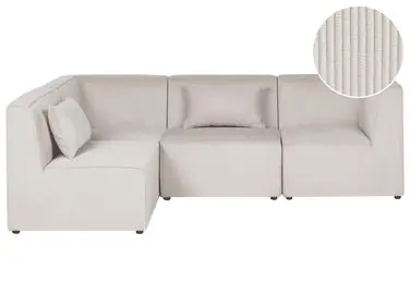 Sofá modular esquinero 4 plazas LEMVIG Derecha Beige Pana - Sala de estar