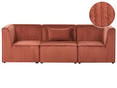 Sofá modular 3 plazas LEMVIG Marrón dorado Pana - Sala de estar