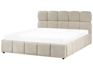Ottoman Bed NOYON Fabric Taupe 160 x 200 cm (EU King Size) - Bedroom