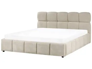 Ottoman Bed NOYON Fabric Taupe 180 x 200 cm (EU Super King) - Bedroom
