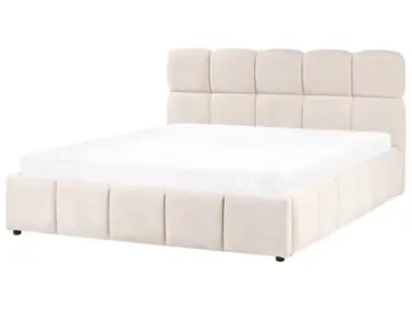 Ottoman Bed NOYON Fabric Light Beige 160 x 200 cm (EU King Size) - Bedroom