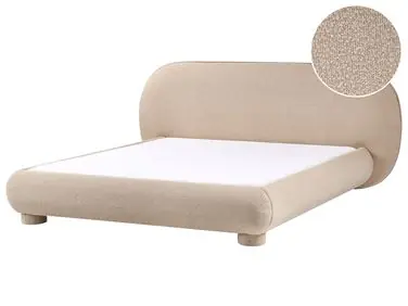 Bed Boucle BAYEL 160 x 200 cm (EU King Size) Taupe - Bedroom