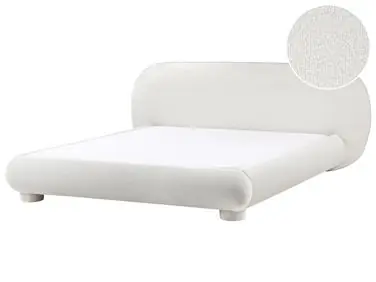 Bed Boucle BAYEL 180 x 200 cm (EU Super King) Off-White