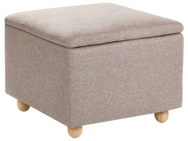 Storage Pouffe FERNDALE Fabric Beige - Living Room