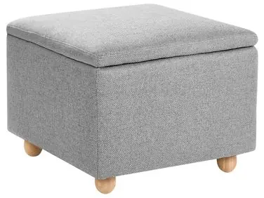 Storage Pouffe FERNDALE Fabric Light Grey - Living Room
