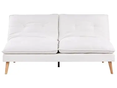 Sofa Bed 3 Seater YILA Fabric White - Living Room