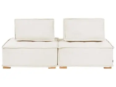 Sofá modular 2 plazas TIBRO Blanco crema Tela - Sala de estar