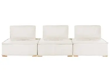 Sofá modular 3 plazas TIBRO Blanco crema Tela - Sala de estar
