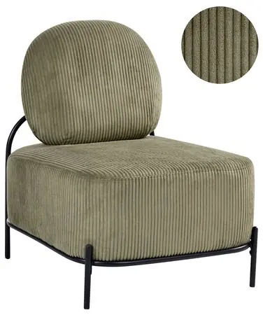 Armchair LUNDE Corduroy Green - Living Room