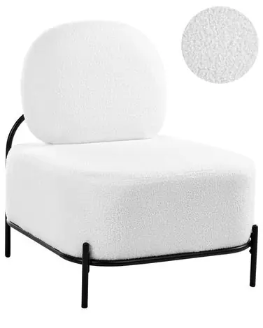 Armchair LUNDE Boucle White - Living Room