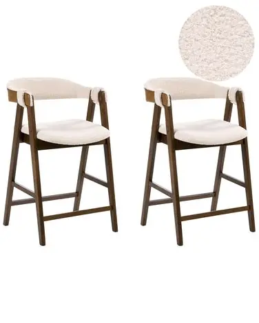 Conjunto de 2 sillas de bar DAY Bouclé Marrón/Beige claro - Comedor
