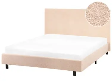 Bed Boucle ALBI 120 x 200 cm (EU Small Double) Beige - Bedroom