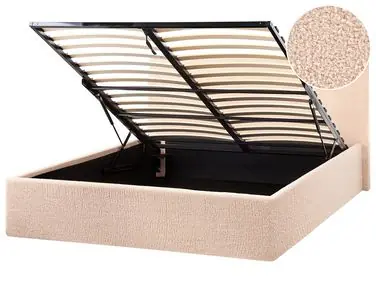 Ottoman Bed ORBEY Boucle Beige 120 x 200 cm (EU Small Double) - Bedroom