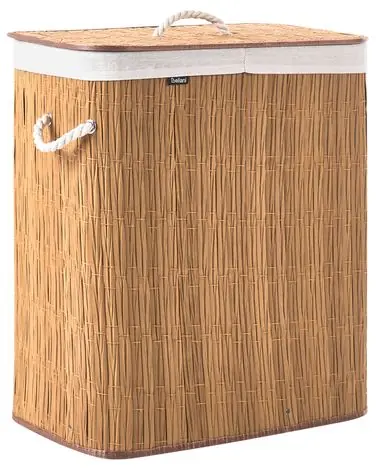Cesto para la ropa sucia con tapa ARRAIAS Tela Marrón 100 L - Baño