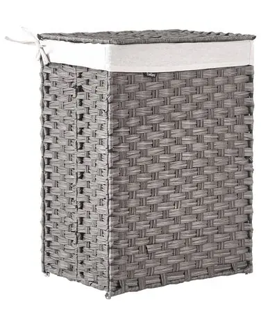 Cesto para la ropa sucia con tapa MUCUBAJI Tela Gris 83 L - Baño