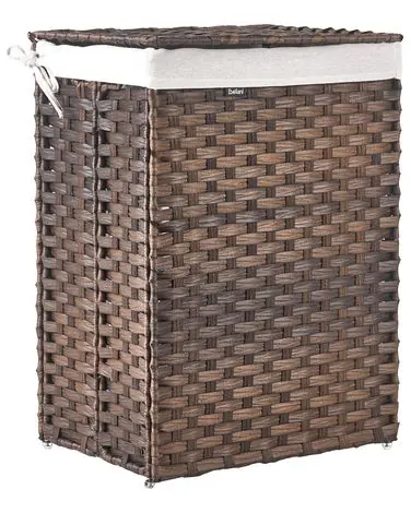 Laundry Basket with Lid MUCUBAJI Fabric Dark Brown 83 L - Bathroom