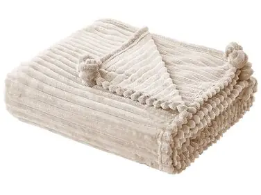 Blanket KAWERI 150 x 200 cm Beige - Home Accessories