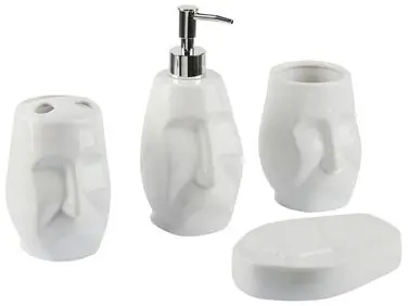 4-Piece Bathroom Accessories Set BARINAS Ceramic White