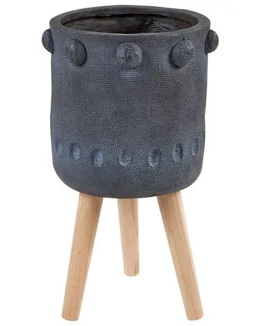 Elevated Plant Pot BRUNNERA 24 cm Graphite Grey - Garden & Balcony