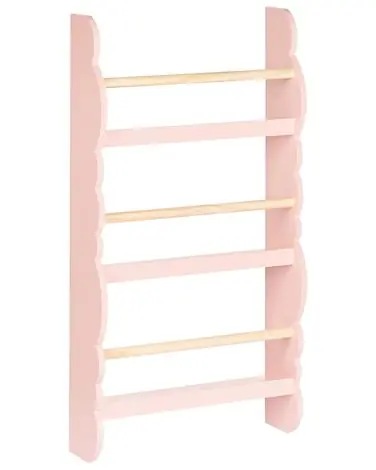 Wall Bookshelf RIGOLET 80 cm Pastel Pink - Living Room