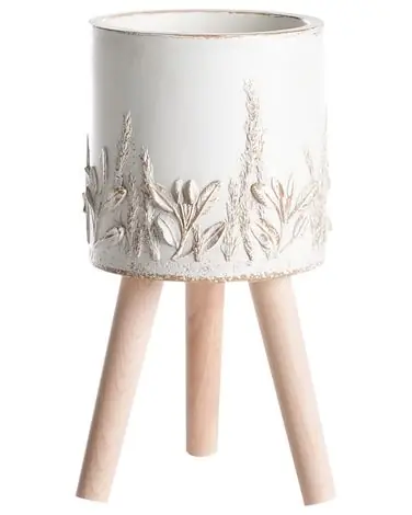 Elevated Plant Pot PREWEZA 23 cm Off-White