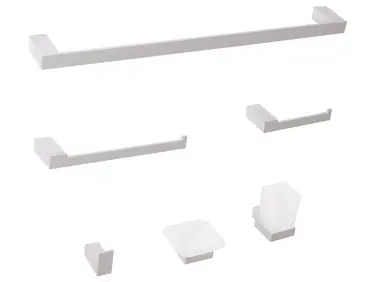 6-Piece Bathroom Hardware Set TUMACO with Towel Bars and Hooks Silver