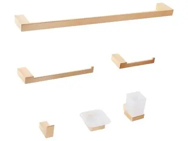 6-Piece Bathroom Hardware Set TUMACO with Towel Bars and Hooks Gold