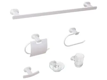 6-Piece Bathroom Hardware Set TOCOPILLA with Towel Bars and Hooks Silver