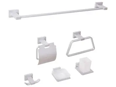 6-Piece Bathroom Hardware Set RIOHACHA with Towel Bars and Hooks Silver