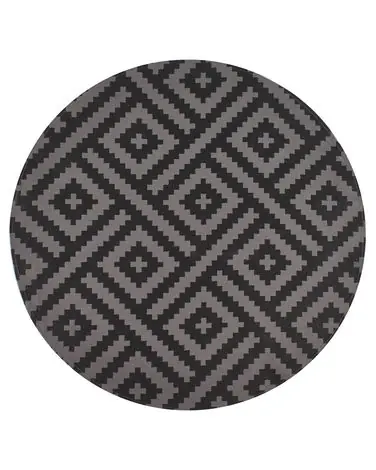 Alfombra de exterior AJMER Negro ø 120 cm - Accesorios decorativos
